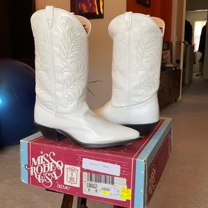 ACME, Size 9, White Western Boots